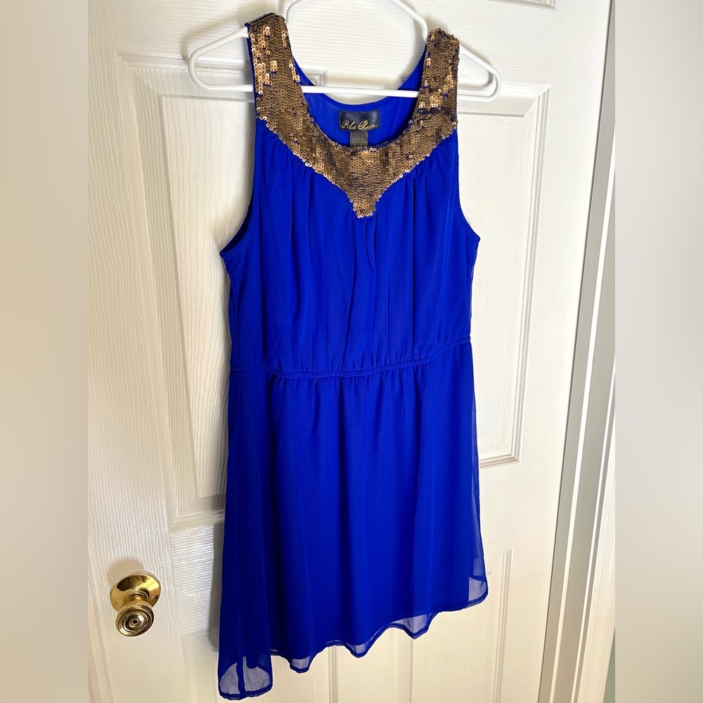 Beautiful cobalt blue dress with sequins!